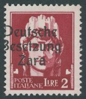 ZARA 12 **, 1943, 2 L. Schwarzrosa, Postfrisch, Pracht, Gepr. Ludin, Mi. 160.- - Ocu. Alemana: Zara