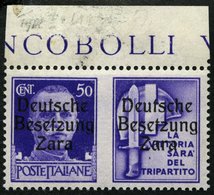 ZARA 20III *, 1943, 50 C. + Stahlhelm, Aufdrucktype III, Pracht, Gepr. Krischke, Mi. 270.- - Duitse Bez.: Zara