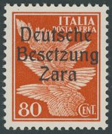 ZARA 26 **, 1943, 80 C. Flugpost, Postfrisch, Pracht, Gepr. Ludin, Mi. 70.- - Ocu. Alemana: Zara