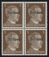 FELDPOSTMARKEN 17z VB **, 1945, 3 Pf. Ruhrkessel, Senkrechte Gummiriffelung, Im Viererblock, Postfrisch, Pracht, Mi. (28 - Besetzungen 1938-45