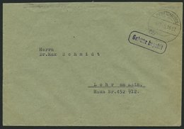 ALL. BES. GEBÜHR BEZAHLT ZIEMETSHAUSEN, 6.12.45, Violetter R1 Gebühr Bezahlt, Etwas Knittriger Prachtbrief - Autres & Non Classés