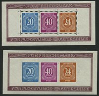 ALLIIERTE BES. Bl. 12A/B *, 1946, Blockpaar Briefmarken-Ausstellung, Falzreste Im Rand, Marken Postfrisch, Pracht - Sonstige & Ohne Zuordnung