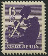 BERLIN UND BRANDENBURG 2Bb **, 1945, 6 Pf. Dunkelgrauviolett, Durchstochen, Pracht, Kurzbefund Ströh, Mi. 600.- - Andere & Zonder Classificatie