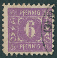 MECKLENBURG-VORPOMMERN 9aXVIII O, 1945, 6 Pf. Dunkelrotviolett Mit Abart F In Beiden Pfennig Nach Unten Stark Verlängert - Sonstige & Ohne Zuordnung