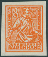 MECKLENBURG-VORPOMMERN 24PIIU (*), 1945, Probedruck: 8 Pf. Orange, Pergamentpapier, Ungezähnt, Pracht, Mi. 180.- - Andere & Zonder Classificatie