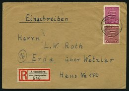 PROVINZ SACHSEN 80Ya,84Xa BRIEF, 1945, 40 Pf. Dunkellilarosa, Wz. 1X Und 15 Pf. Mittellilakarmin, Wz. 1Y, Auf Einschreib - Andere & Zonder Classificatie