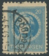 THÜRINGEN 98AXp1 O, 1945, 20 Pf. Preußischblau, Gezähnt, Vollgummierung, Dickes Papier, Steigende Papierstreifung, üblic - Sonstige & Ohne Zuordnung