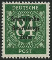 ALLGEMEINE-AUSGABEN 211b **, 1948, 84 Pf. Dunkelopalgrün, Pracht, Gepr. Paul, Mi. 80.- - Sonstige & Ohne Zuordnung