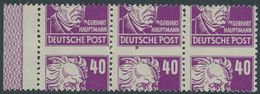 ALLGEMEINE-AUSGABEN 223aRL1 **, 1948, 40 Pf. Lilapurpur Hauptmann Im Waagerechten Dreierstreifen, Stark Verzähnt, Mit RL - Sonstige & Ohne Zuordnung