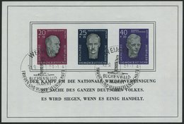 DDR Bl. 15 O, 1958, Block Buchenwald, Ersttags-Sonderstempel, Pracht, Mi. 130.- - Sonstige & Ohne Zuordnung