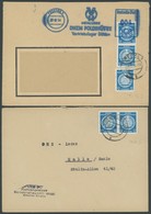 DIENSTMARKEN A D 5 BRIEF, 1954, 12 Pf. Kobaltblau, 3x Als Mehrfachfrankatur Auf Brief Vom 23.10. Und 2x Auf Beleg Von 8. - Autres & Non Classés