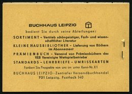 ZUSAMMENDRUCKE MH 4c2.1 **, 1968, Markenheftchen Ulbricht, Bogenzählnummer Unten, Feinst, Mi. 85.- - Zusammendrucke