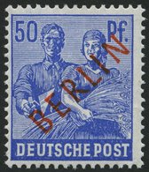 BERLIN 30 **, 1949, 50 Pf. Rotaufdruck, Pracht, Gepr. D. Schlegel, Mi. 90.- - Sonstige & Ohne Zuordnung