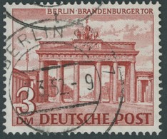 BERLIN 59X O, 1949, 3 M. Brandenburger Tor, Wz. 1X, Pracht, Mi. 100.- - Autres & Non Classés