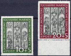 BUNDESREPUBLIK 139/40 **, 1951, Marienkirche, Pracht, Mi. (200.-) - Usati