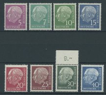 BUNDESREPUBLIK 179-260y **, 1960, Heuss Lumogen (8 Werte), Postfrischer Prachtsatz, Mi. 65.- - Usati