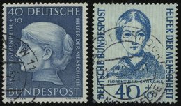 BUNDESREPUBLIK 203,225 O, 1954/5, 40 Pf. Papenheim Und Nightingale, 2 Prachtwerte, Mi. 85.- - Gebraucht