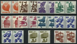 BUNDESREPUBLIK 694-703,773 Paar **, 1971/3, Unfallverhütung In Waagerechten Paaren, Pracht, Mi. 75.- - Used Stamps