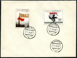 ALBANIEN 2264/5 BRIEF, 1985, 40. Jahrestag Des Sieges Auf Umschlag Mit Ersttagsstempel, Pracht, R!, Auflage Nur 1370 Sät - Albanië