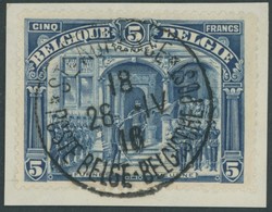 BELGIEN 127A BrfStk, 1915, 5 FRANKEN, Gezähnt A, Prachtbriefstück, Mi. (150.-) - 1849 Hombreras