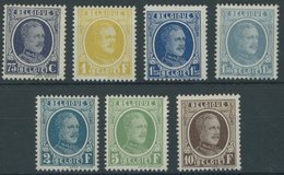 BELGIEN 211-17 **, 1926, 75 C. - 10 Fr. König Albert I, Postfrisch, 7 Prachtwerte, Mi. 350.- - 1849 Epauletten