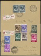 BELGIEN 434-42 BRIEF, 1936/7, Tuberkulose Und Tag Der Briefmarke, Je Auf FDC, 2 Einschreibbriefe In Die Schweiz, Pracht - 1849 Schulterklappen