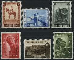 BELGIEN 989-91,992-94 *, 1954, Nationaldenkmal Und Denkmaleinweihung, Falzrest, 2 Prachtsätze - 1849 Epaulettes