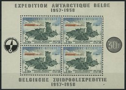 BELGIEN Bl. 25 **, 1957, Block Südpolexpedition, Pracht, Mi. 150.- - 1849 Mostrine