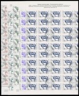 BULGARIEN 3881-84,3885 O, 1991, Haustiere, Je Im Bogen (100) Mit Zentrischen Stempeln, 2x Gefaltet, Pracht, Mi. 450.- - Sonstige & Ohne Zuordnung