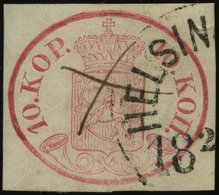 FINNLAND 2x O, 1856, 10 K. Karmin, K1 HELINGFORS Und Federkreuz, Pracht, Mi. 650.- - Sonstige & Ohne Zuordnung