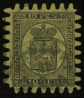 FINNLAND 7Cy O, 1873, 10 P. Schwarz Auf Sämisch, Praktisch Alle Zungen, Pracht - Sonstige & Ohne Zuordnung