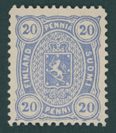 FINNLAND 16By *, 1881, 20 P. Blau, Gezähnt L 121/2, Falzrest, Pracht, Mi. 70.- - Other & Unclassified