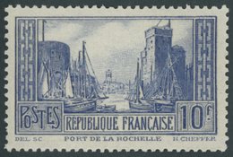 FRANKREICH 241II **, 1930, 10 Fr. Blau Hafen Von La Rochelle, Type II, Normale Zähnung, Postfrisch, Pracht, Mi. 250.- - Autres & Non Classés