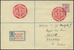 BRITISCHE MILITÄRPOST 206 BRIEF, 1941, 6 P. Violett Auf Einschreibbrief Nach Nassau/Bahamas Mit Tschechischem Feldpost-E - Usati