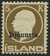 DIENST D 42 *, 1922, 5 Kr. Braun, Falzrest, Pracht, Signiert - Altri & Non Classificati