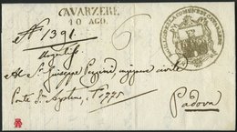 VORPHILA 1847, CAVARZERE, L2 Auf Dekorativem Brief Mit Inhalt Und Dienstsiegel Nach Padova, Pracht - 1. ...-1850 Vorphilatelie