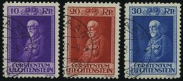 LIECHTENSTEIN 122-24 O, 1933, 80. Geburtstag, Prachtsatz, Mi. 150.- - Sonstige & Ohne Zuordnung