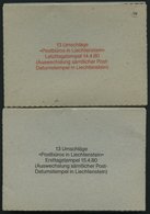 LIECHTENSTEIN 694-705 BRIEF, 1980, Gebäude, Je Komplett Auf 13 FDC`s Mit Letzttagsstempel 14.4.80 Und Ersttagsstempel 15 - Other & Unclassified