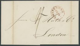 NIEDERLANDE 1847, Roter K1 AMSTERDAM Auf Brief Nach London, Reg-büge Sonst Pracht - Sonstige & Ohne Zuordnung