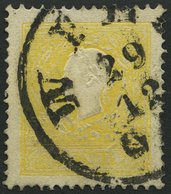 ÖSTERREICH 10IIa O, 1858, 2 Kr. Gelb, Type II, Kartonpapier 0.13 Mm, Pracht, Gepr. Dr. Ferchenbauer, Handbuch 125.- - Oblitérés