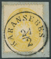 ÖSTERREICH BIS 1867 24 BrfStk, 1863, 2 Kr. Gelb, K1 KARANSEBES, Prachtbriefstück - Usados