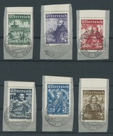 ÖSTERREICH 1918-1938 557-62 BrfStk, 1933, Katholikentag, Sonderstempel, Prachtsatz Auf Briefstücken, Mi. 280.- - Sonstige & Ohne Zuordnung