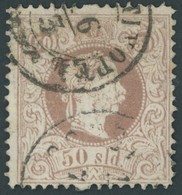 POST IN DER LEVANTE 7ICb O, 1867, 50 So. Rötlichbraun, Grober Druck, Gezähnt L 12, Pracht, Gepr. Hübner, Mi. 140.- - Oriente Austriaco