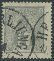 SCHWEDEN 15b O, 1869, 17 Ö. Grau, K1 HERRLJUNGA, Pracht, Gepr. Pfenninger, Mi. 800.- - Gebraucht