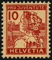 SCHWEIZ BUNDESPOST 129 *, 1915, 10 C. Pro Juventute, Falzrest, Pracht, Mi. 110.- - Altri & Non Classificati