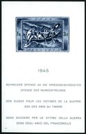 SCHWEIZ BUNDESPOST Bl. 11 **, 1945, Block Kriegsgeschädigte, Weißer Gummi, Pracht - Autres & Non Classés