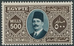 ÄGYPTEN 136 *, 1927, 500 M. Braun/grünlichblau, Falzrest, Pracht, Mi. 80.- - Nuovi