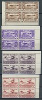 ÄGYPTEN 186-90 VB **, 1933, Luftfahrtkongress In Postfrischen Eckrandviererblocks, Prachtsatz - Unused Stamps