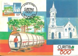 Carte Souvenir - Brasil - 300 Anos De Curitiba - Maximum Cards