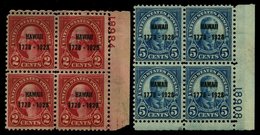 USA 311/2 VB **, Scott 647/8, 1928, Hawaii In Postfrischen Plattenviererblocks, Postfrisch, Pracht, $ 650 - Gebraucht